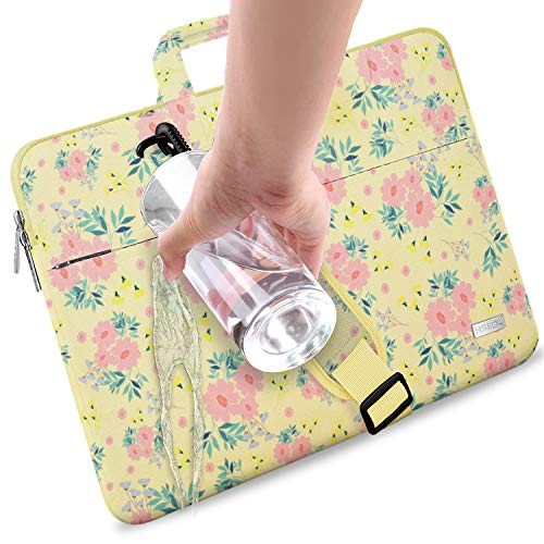 Image of Hseok Laptop Shoulder Bag 13 13.3 14 Inch Case Compatible with MacBook Pro /Neo 14 inch M5 /M4 /M3 /M2 /M1,Mac Air /pro /Neo 13 inch and Most 13 13.3 14 Notebooks,Spill-Resistant Briefcase,Daisy Beige