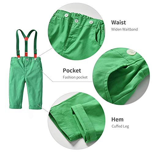 Image of Xifamniy Baby Boys My First Valentine's / St.Patrick's / Easter Day Outfit Newborn Bow Tie 3Pcs Pants Set