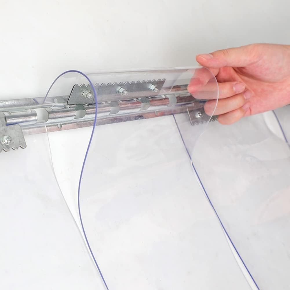 Tenda a strisce in PVC trasparente, ideale per porte del personale e sale frigorifere, 1,5 x 2,2 m, facile da installare, perfetta per magazzini e celle frigorifere