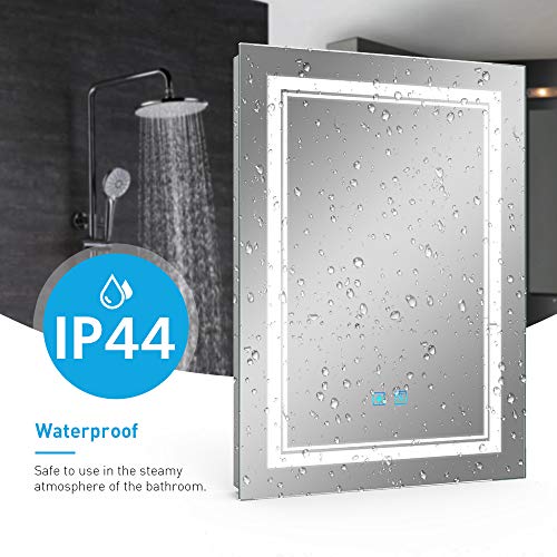 Tokvon Picasso 50x70cm Badspiegel mit Beleuchtung LED Badezimmerspiegel Wandspiegel mit 3 Lichtfarbe 2700-6400K, Lichtspiegel Beschlagfrei, IP44, Touch-Schalter, Rasiersteckdose - Image 8