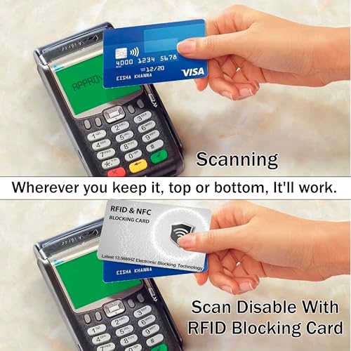 SaiTech IT 5 Pack RFID Blocking Cards Protect Your Entire Wallet, Purse, and Cards from NFC Contactless Theft Wallet for Men & Women - Silver (5 Pcs Silver)4