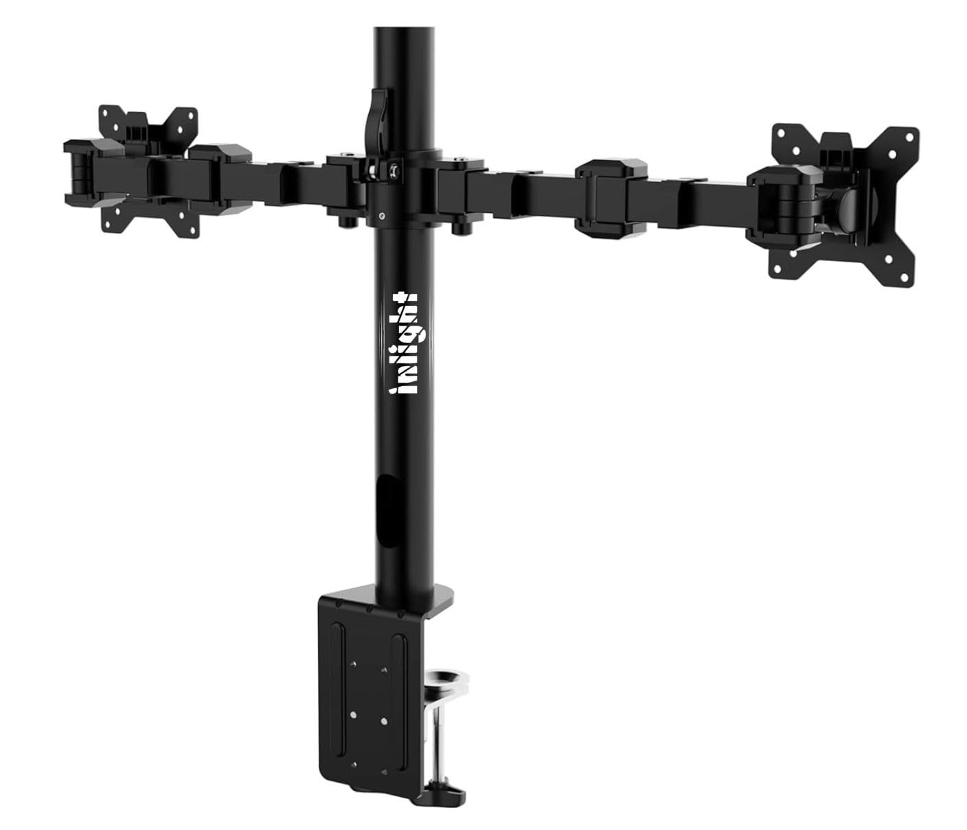 Inlight Dual Monitor Stand for 13-33 Inches Monitor | Strong and Sturdy Height Adjustable Arm | Maximum Weight 9 Kgs | Fixed Type Dual Monitor Stand | Vesa 100x100 Black-image-11