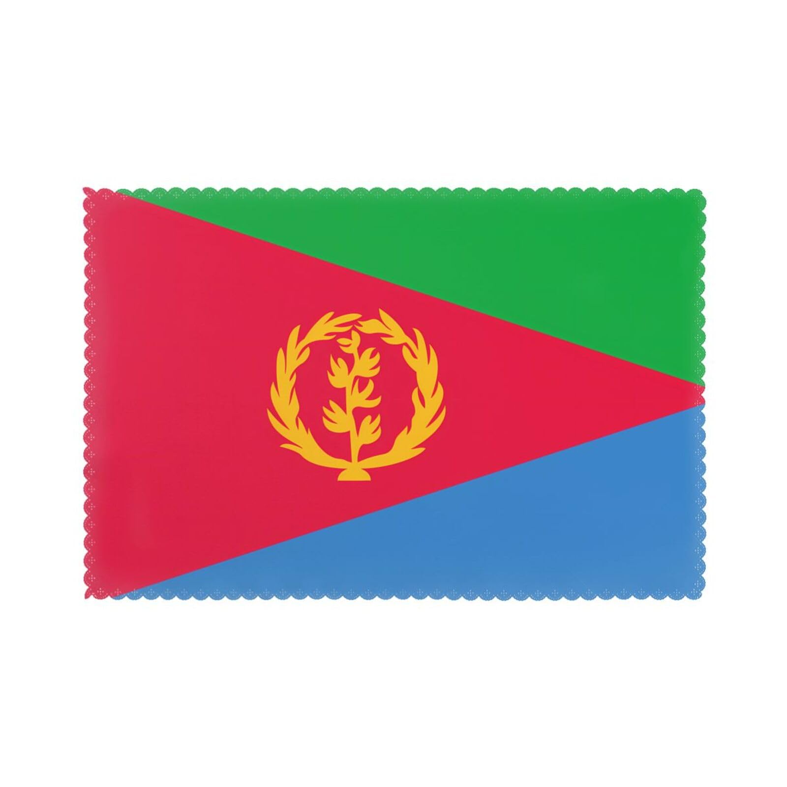 Eritrean flag Placemat set of 6, oil-proof and insulated dining table placemats, washable and wipeable.