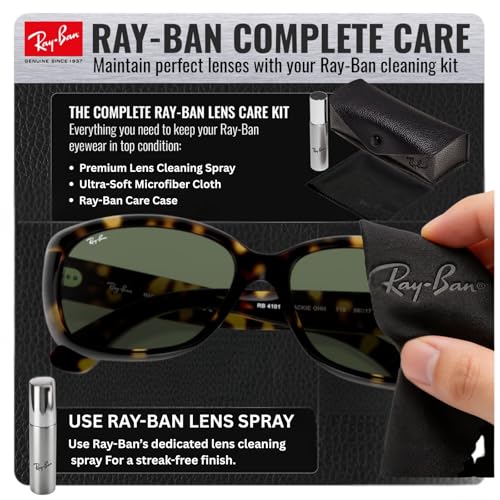 Image of Ray-Ban RB4101 JACKIE OHH Butterfly Shaped Sunglasses for Women with Official RAYBAN Eyewear Kit