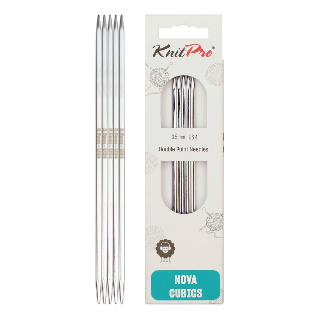 KnitPro Nova Cubics Double Pointed Needles 6" (15cm) | 3.50mm