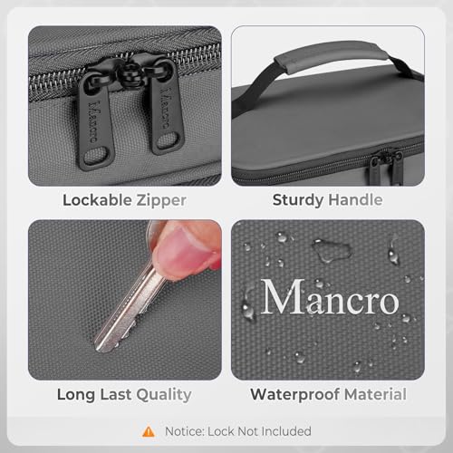 Image of Mancro First Aid Bag Empty with Lockable Zipper, Dual Layers Pill Bottle Organizer Storage for Home, Medication Travel Bag for Pills, Vitamins, Emergency Supplies, Travel, Grey