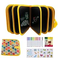 Erasable Doodle Books, Double-Sided Kids' Drawing Writing Board with 12 Scribble Pen, Portable Early Learning Drawing Pad Travel Toys Gifts for 3-8 Year Old Boys Girls\u2026