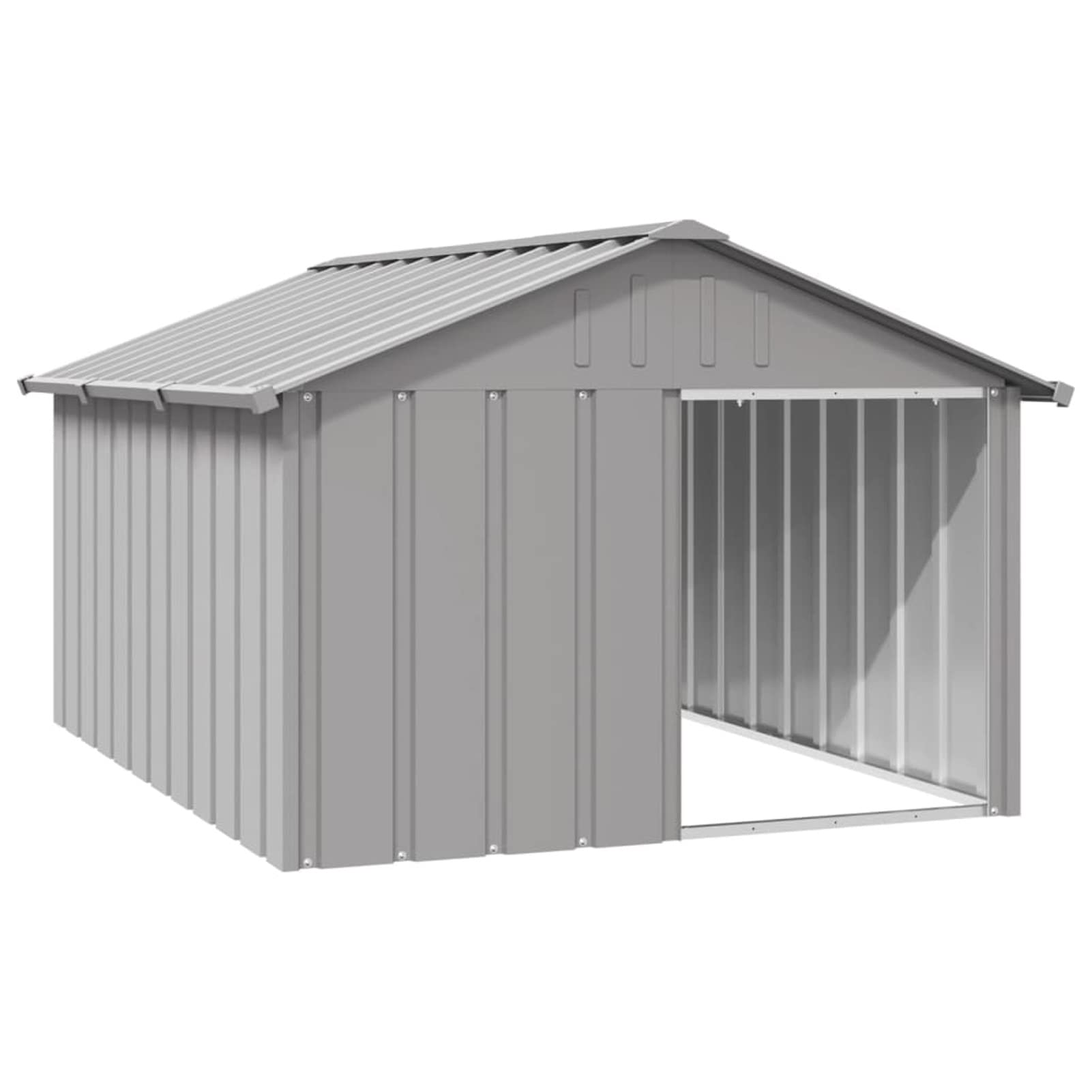 Festnight Caseta de Exterior para Perros,Caseta Perros Exterior, Caseta Perros Exterior Grande, Robusto Acero Galvanizado, 200x91x100 cm Gris