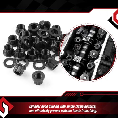 Image of 6.0L Head Stud Replacement Kit for 2003-2007 Ford Powerstroke Diesel Cylinder with Studs and Nuts, 6L Head Stud Kit for F250 F350 F450 F550 2003-2007