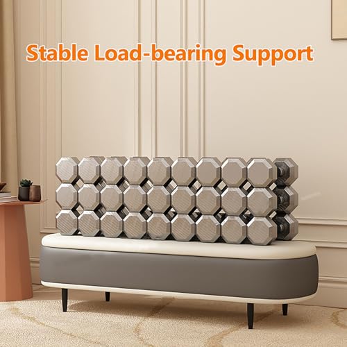 Banc ottoman de rangement d'excellente finition rouge et blanc pour lit - 7