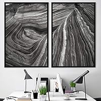 2 Piece Framed Canvas Wall Art Rock Formations I Canvas Prints Home Artwork Decoration for Living Room,Bedroom - 16