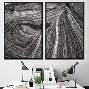signwin 2 Piece Framed Canvas Wall Art Rock...