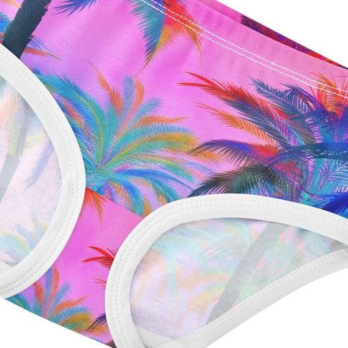 Colorful Palm Trees Sunset Girls Underwear Toddlers 2t Cotton Panties Little Girl Colorful Briefs Undies Kids4