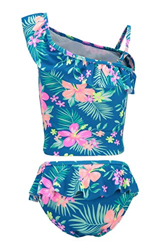 Image of Girls Two Piece Tankini Swimsuits Hawaiian Ruffle Bathing Suit Summer Beach Swimwear Set