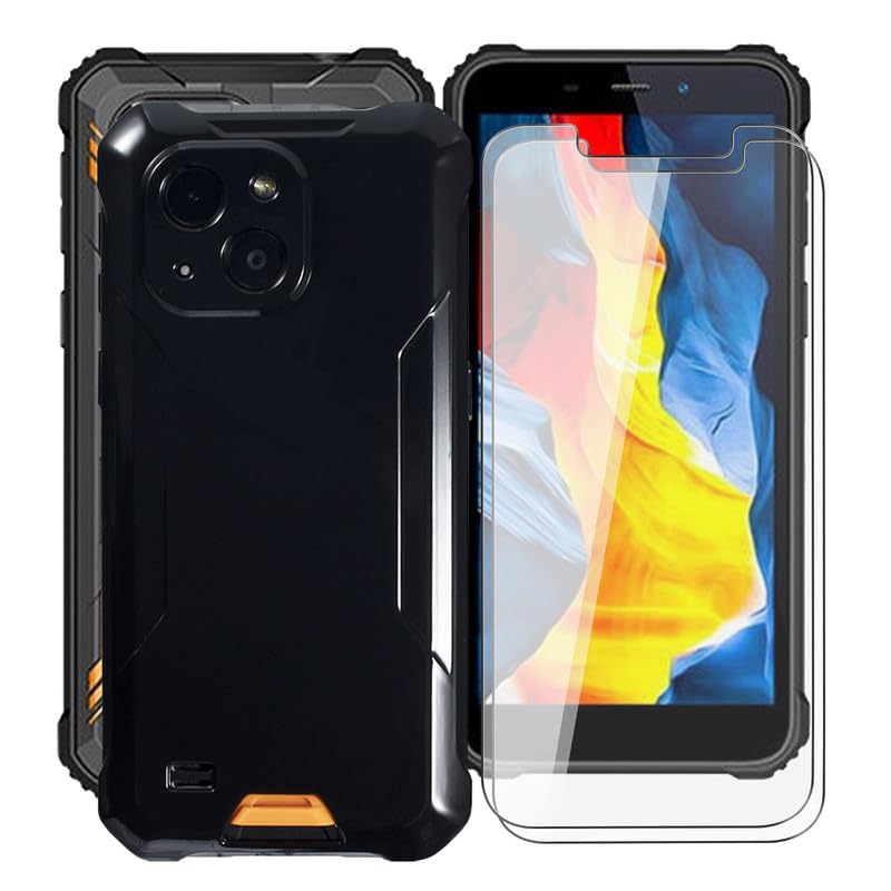Coque Oukitel WP32 au design épuré noir mat avec double protection écran en verre
