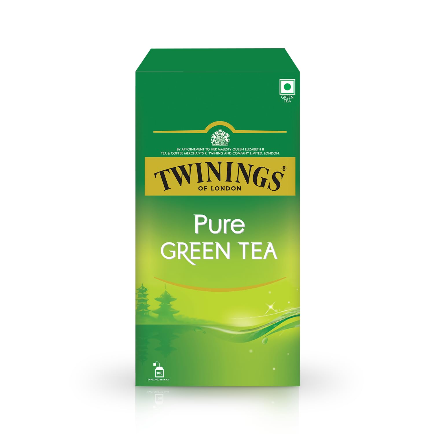 Twinings Pure Green Tea, 100 Teabags, Green Tea, Perfectly Balanced & Refreshing, 386 Gram