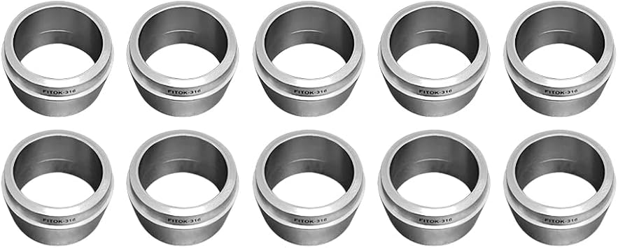 316 Stainless Steel Ferrule for Single Ferrule Compression Tube Fitting 1/2 Tube OD, SS-SF-FL8 (Pack of 10)