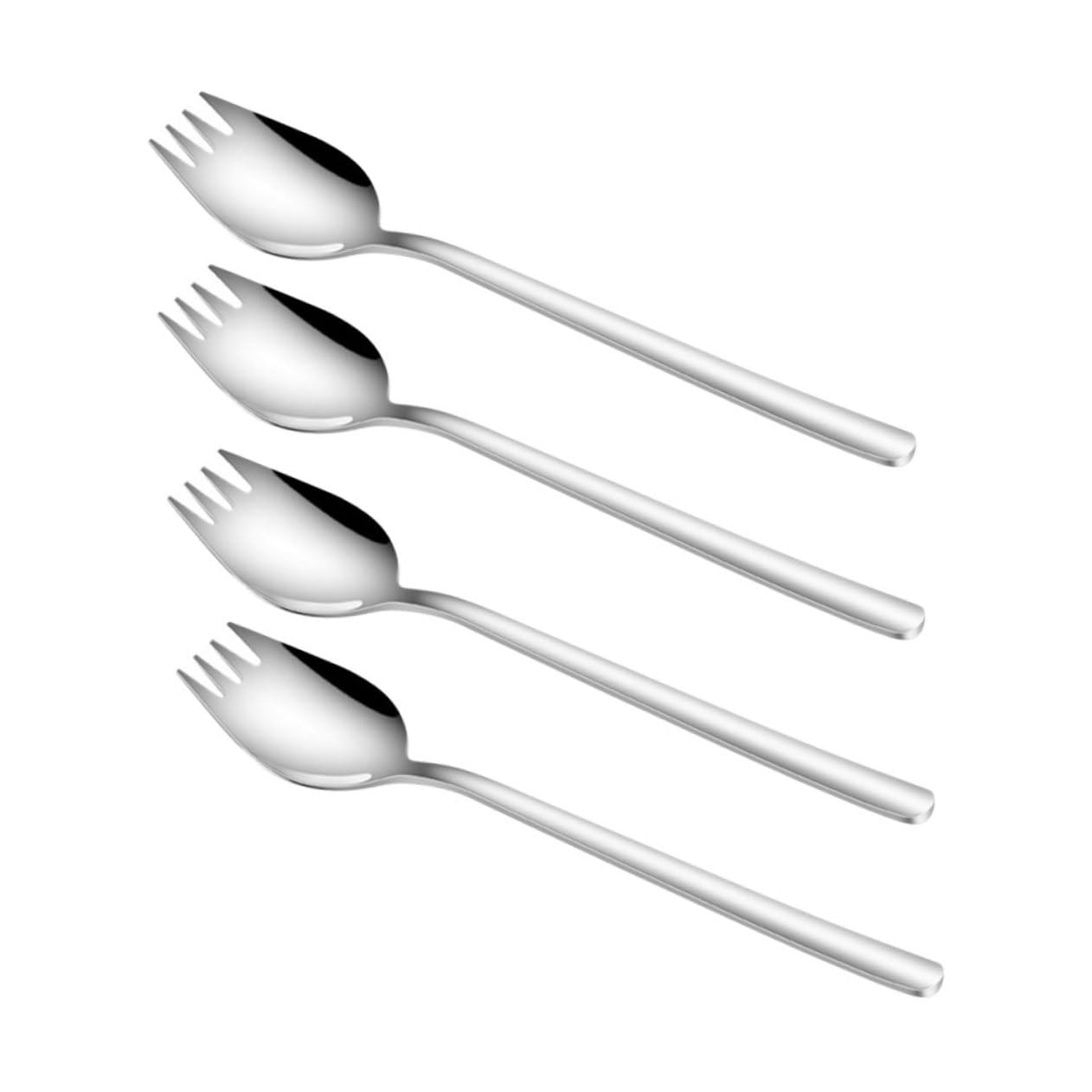 COLLBATH Stainless Steel Salad Forks 4 Pcs Salad Serving Utensils Large Spoons for Family Meals Parties Hotels