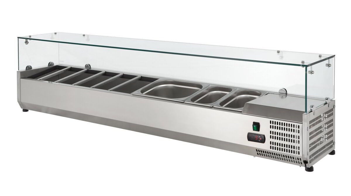 GastroHero Saladetta da tavolo ECO 5 x GN 1/4 con vetro | Forniture per catering CHR