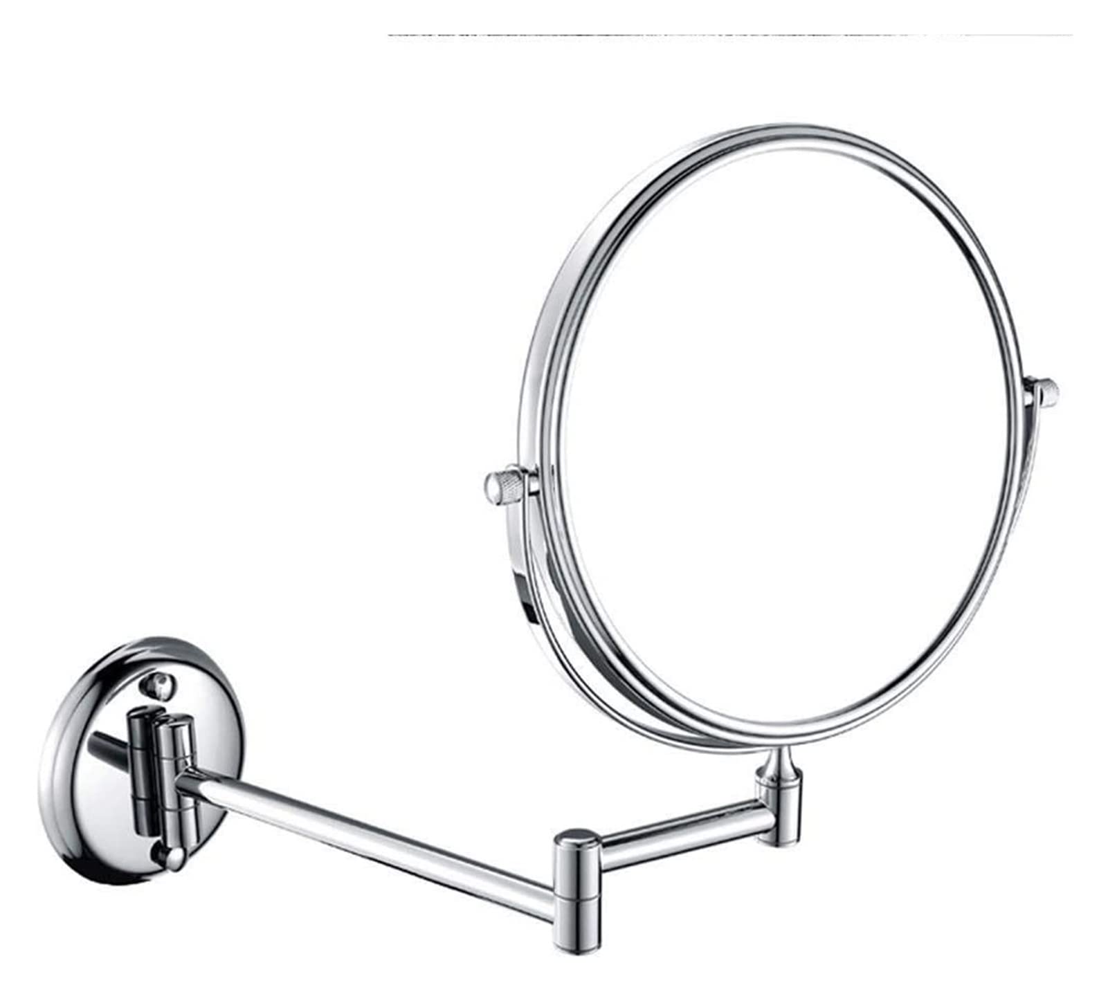 Miroir de courtoisie mural pliable en métal pour une salle de bain moderne