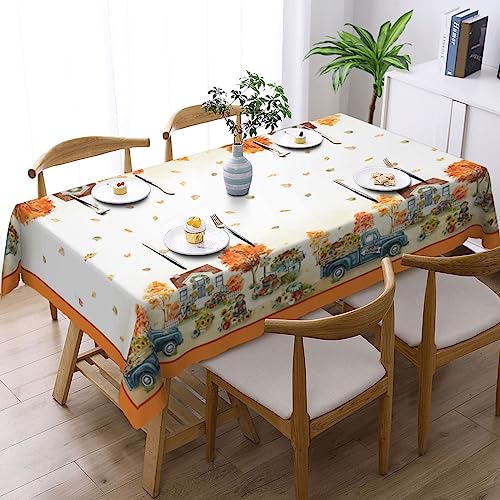 Guyuehu Fall Tablecloth Thanksgiving Bountiful Farm Pumpkin Washable Wipeable Polyester Fabric, Holiday Farmhouse Table Cover For Outdoor Home Party Decor 60X84 Inch (Orange, 60 * 84) #TOP2