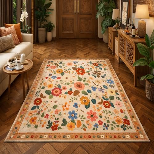 Alfombras antideslizantes Rururug rojas 100x160 de fácil cuidado 2