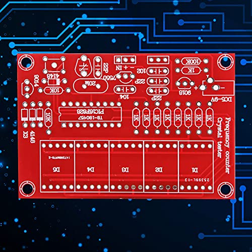 Image of Airshi 1Hz-50MHz Frequency Counter, Digital Frequency Meter Module Parts DIY Kit for Measuring Equipment Radio Transceivers, Crystal Oscillator Frequency Counter Tester Meter Red