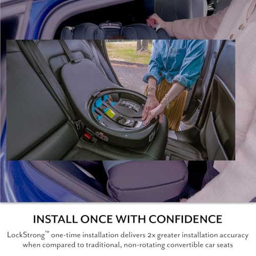 Image of Evenflo Revolve360 Slim 2-in-1 Rotating Car Seat with Green & Gentle Fabric (Travertine)