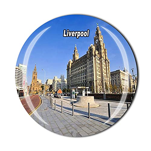 Magnete Frigorifero 3D In Legno Liverpool UK | Souvenir Da Viaggio 7,9x7,1 Cm, Impermeabile E Colorato