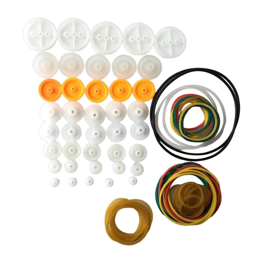 Aboiled 84Pcs Drive Round Belt Pulley Rubber Band Combination Set Stretchable Engine Drive Round Belt