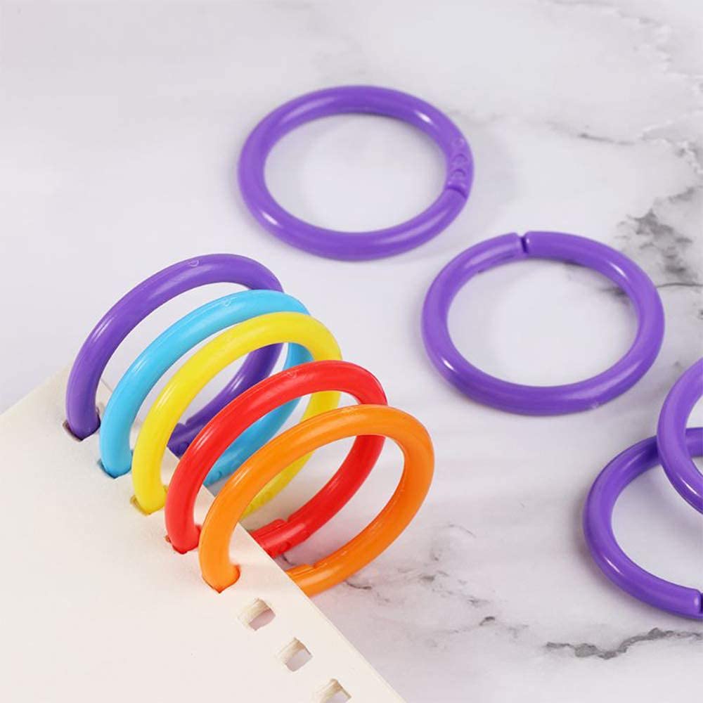 100 Anillas De Encuadernación De Colores - 30 Mm, Metálicas, Flexibles, Para Hojas Sueltas, Álbumes Y Manualidades