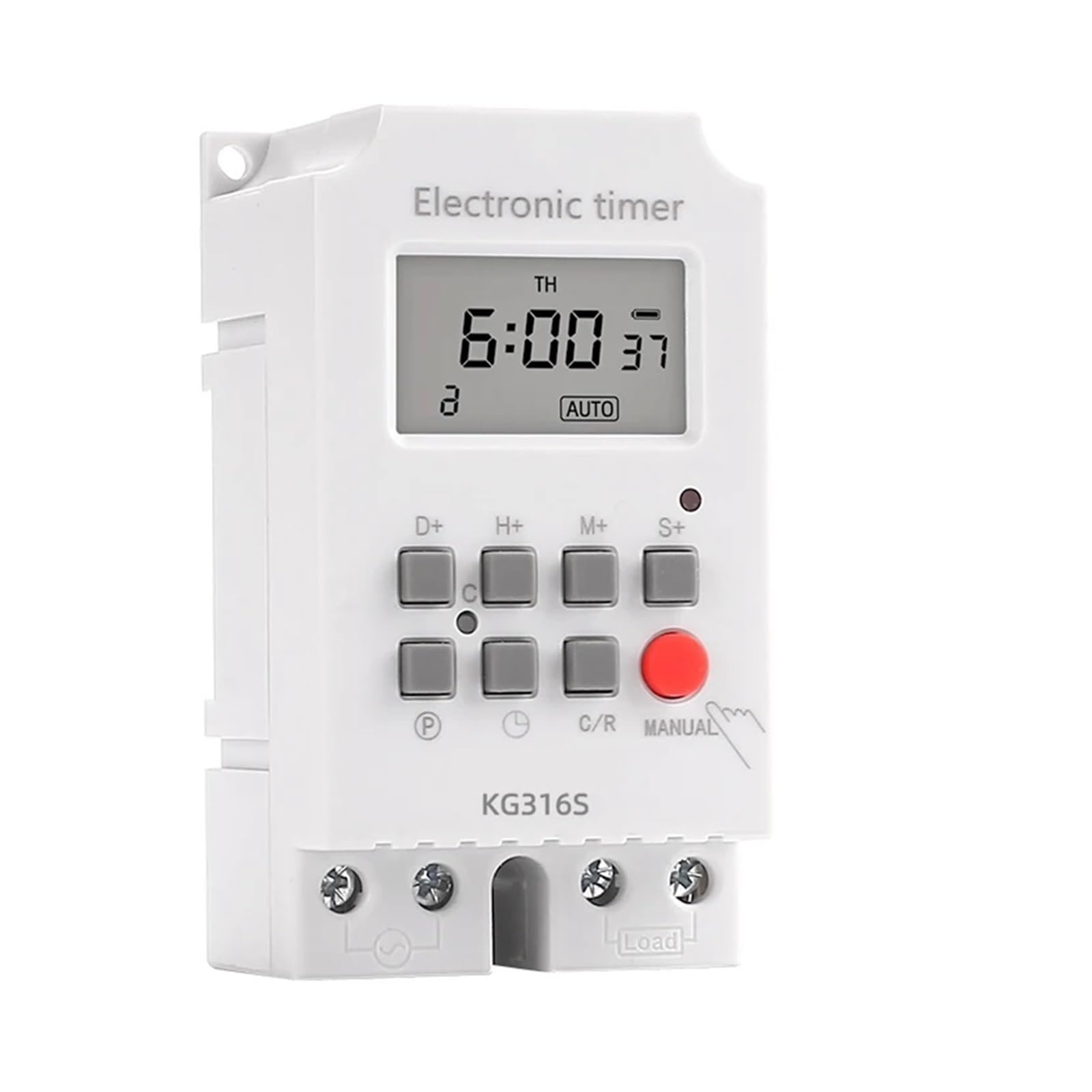 Timer elettronico Digitale settimanale for Illuminazione 25A AC 220V, 7 Giorni programmabile Interruttore TEMPORIZZATO Intervallo relè 1 Secondo Carico Elevato