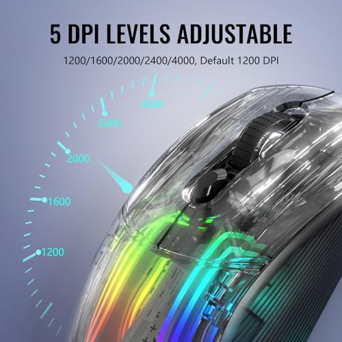 Image of ATTACK SHARK X2 Pro Wireless Gaming Mouse with RGB Charging Dock,Tri-Mode PC Gaming Mice 2.4G /Bluetooth /Wired,Noiseless Mouse RGB Backlit,Transparent Shell,PixArt 3212 4000 DPI,for Win /MAC,Black