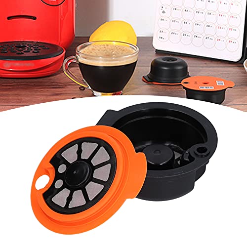 Capsule de café, résistant à la chaleur réutilisable pas facile à déformer filtre à café Durable pour la maison pour machine à café Tassimo Tas Maker(Orange 180ML)