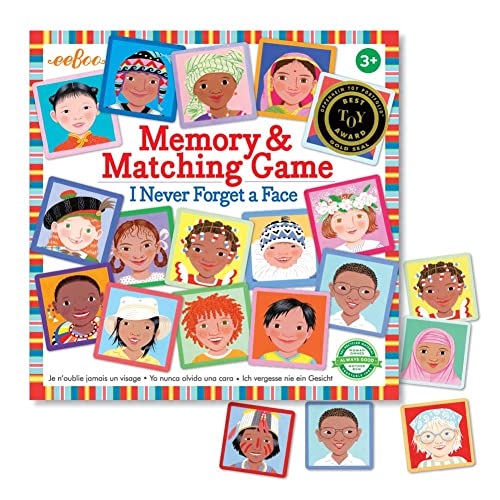 Eeboo: I Never Forget A Face, Memory & Matching Game, Developmental And Educational, 24 Pairs To Match, Single Or Multiplayer Function, For Ages 3 And Up #TOP2