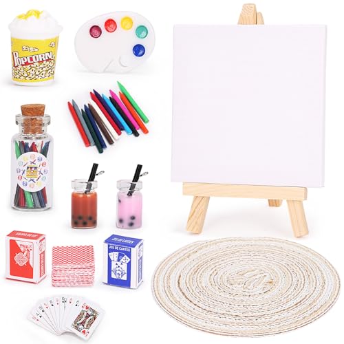 8 PCS Puppenhaus Zubehör, Wichtel Zubehör, 1/12 Puppenhaus Dekoration, Miniatur Wichtel Zubehör, Miniatur Puppenhaus Zubehör, Miniatur Deko, Wichtel Zubehör Set, Miniatur Puppenhaus Deko (A