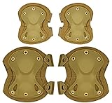 ArcEnCiel Tactical Combat Knee & Elbow Protective Pads Guard Set (Tan)