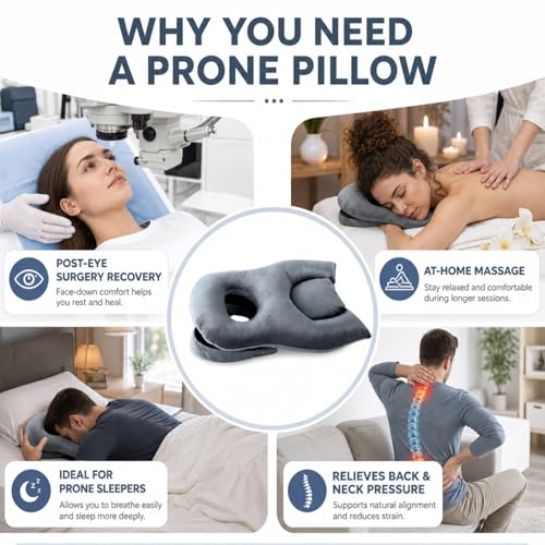 Coussin de positionnement face vers le bas avec trou pour la tête et support ergonomique lit - 8