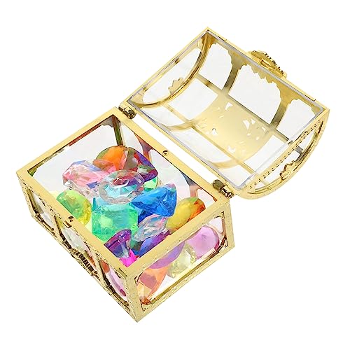 Vaguelly 1 Set Colorful Underwater Diving Gemstone with Treasure Chest Premium Pool Party Decorations for Encourages Diving Fun Sinking Gems Included
