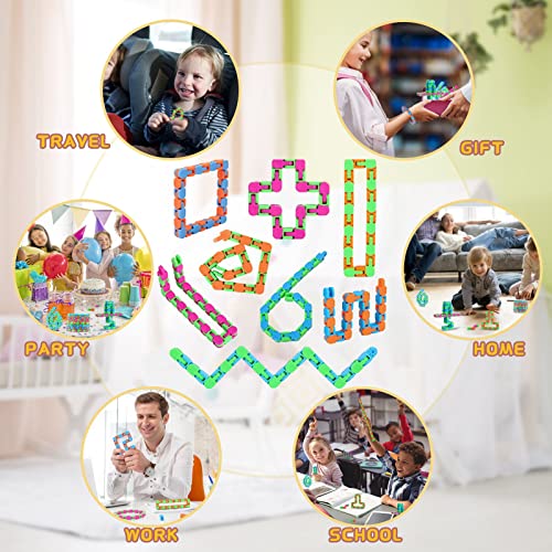 8Pcs Wacky Tracks Snap Click Fidget Toys For Kids Finger Sensory Snake Toys For Stress Relief Add Adhd Diy Toys Autism Keeps Fingers Busy And Minds Focused #TOP5