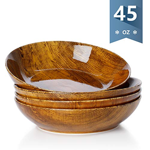Sweese 113.251 Porcelain Salad Pasta Bowls - 45 Ounce - Set of 4