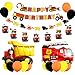 Produktbild Bau Geburtstagsfeier Dekoration Set 43Pcs, Happy Birthday Banner, Multi-Fahrzeug-Girlande, XXL Truck Folienballon, Kuchendeckel für Jungen 1. 2. 3. Bagger Themenparty