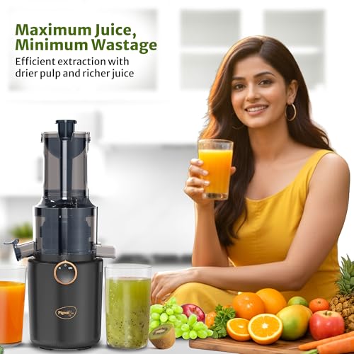 Image of Pigeon by Stovekraft Pure Slow Juicer| 250W Motor| Nutrient Rich Juice| All-in-1 Fruits & Vegetable Juicer| Maximum Juice Extraction Auger | Separate Juice & Pulp Cups | 2 Year Warranty