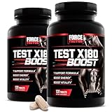 Force Factor Test X180 Boost, 2-Pack, Testosterone Booster and Energy Supplement for Men, Boost Energy, Increase Stamina, and Enhance Vitality, with D-Aspartic Acid and Fenugreek, 240 Tablets