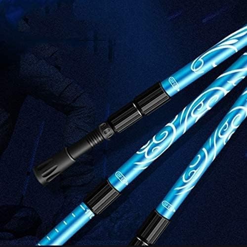 Light Weight Carbon Fiber External Lock Trekking Pole Section Portable Climbing Walking Silver Award Stick Easy to Carry.