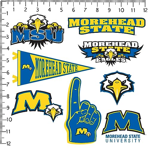 Image of Morehead State University 8ct Vinyl Large Deluxe Stickers Variety Pack - Laptop, Water Bottle, Scrapbooking, Tablet, Skateboard, Indoor /Outdoor - Set of 8