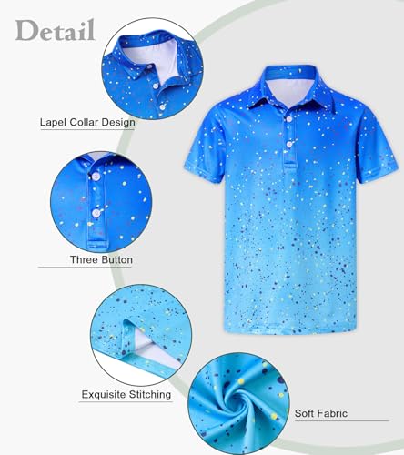 Image of uideazone Boys Polo Shirts Dry Fit Performance Golf Short Sleeve Casual School Uniform Size 5-14