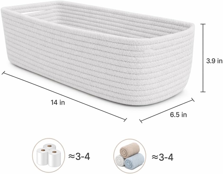 Toilet Paper Basket for Toilet Tank, White, 1 Pack image 3