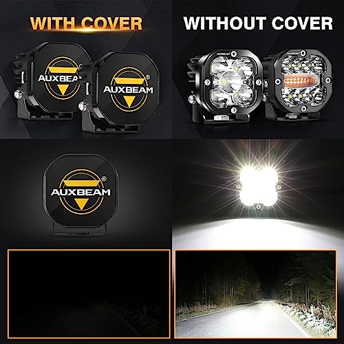 Image of Auxbeam XP-Ultra Series 3 Inch Black Protective Light Covers, Offroad LED Pods Lens Cap, On Road /Off Road, Snap-On Design, for 3 inch Specific Light Models, 2 Packs
