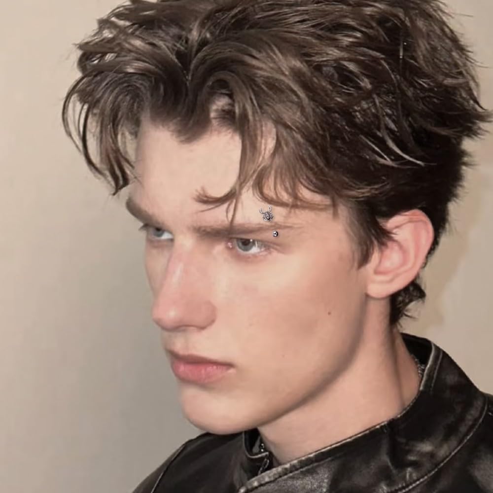 16G Spider Eyebrow Rings for Women Men Halloween Stainless Steel Vintage Spiders Eyebrow Barbell Rook Cartilage Studs Earrings Body Piercing Jewelry - Image 3